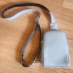 Inicat Small Crossbody Sling Bag Light Blue with Gold Hardware